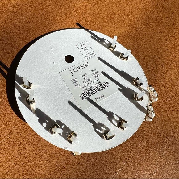 •new• J CREW Pearl & Crystal Earrings Set of 5 - Picture 3 of 4